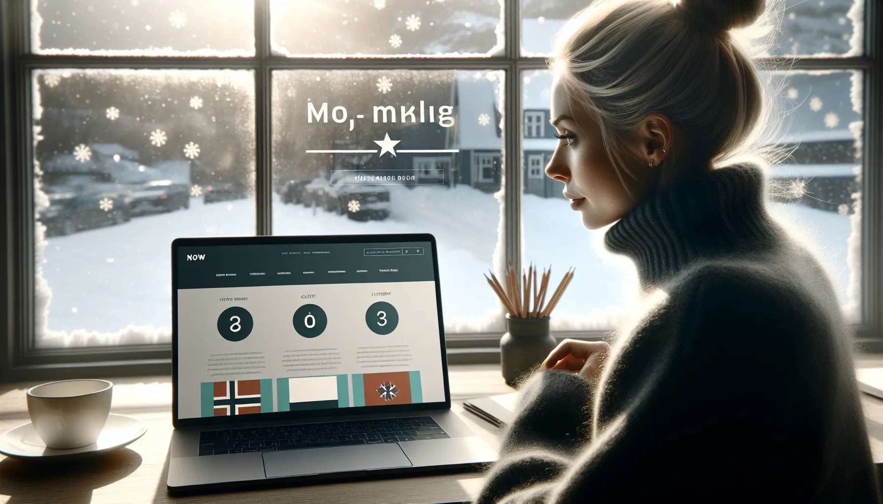 Hvordan grafisk design påvirker digital markedsføring: forskning og funn 2 Norwegian designer refining a clean website with clear hierarchy and trust signals.