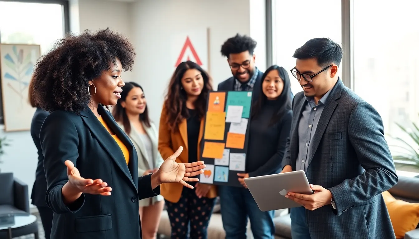 diverse group discussing in a modern conference space about LoralieJason.