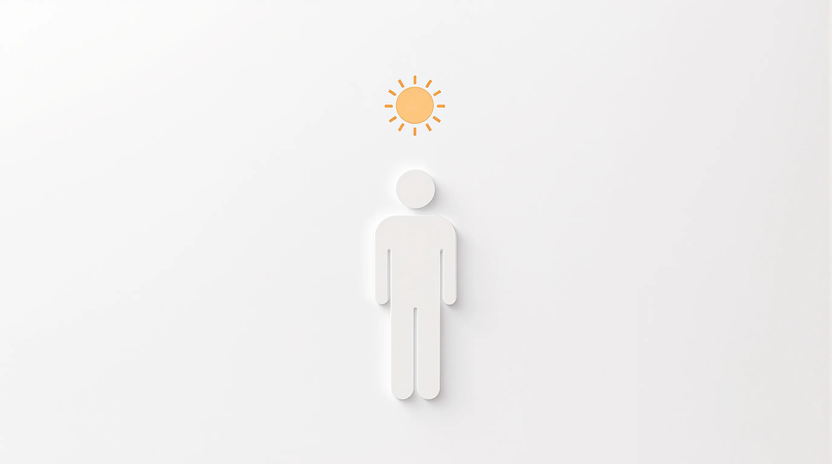 A simple silhouette with a sun above, symbolizing positive mindset and new beginnings.