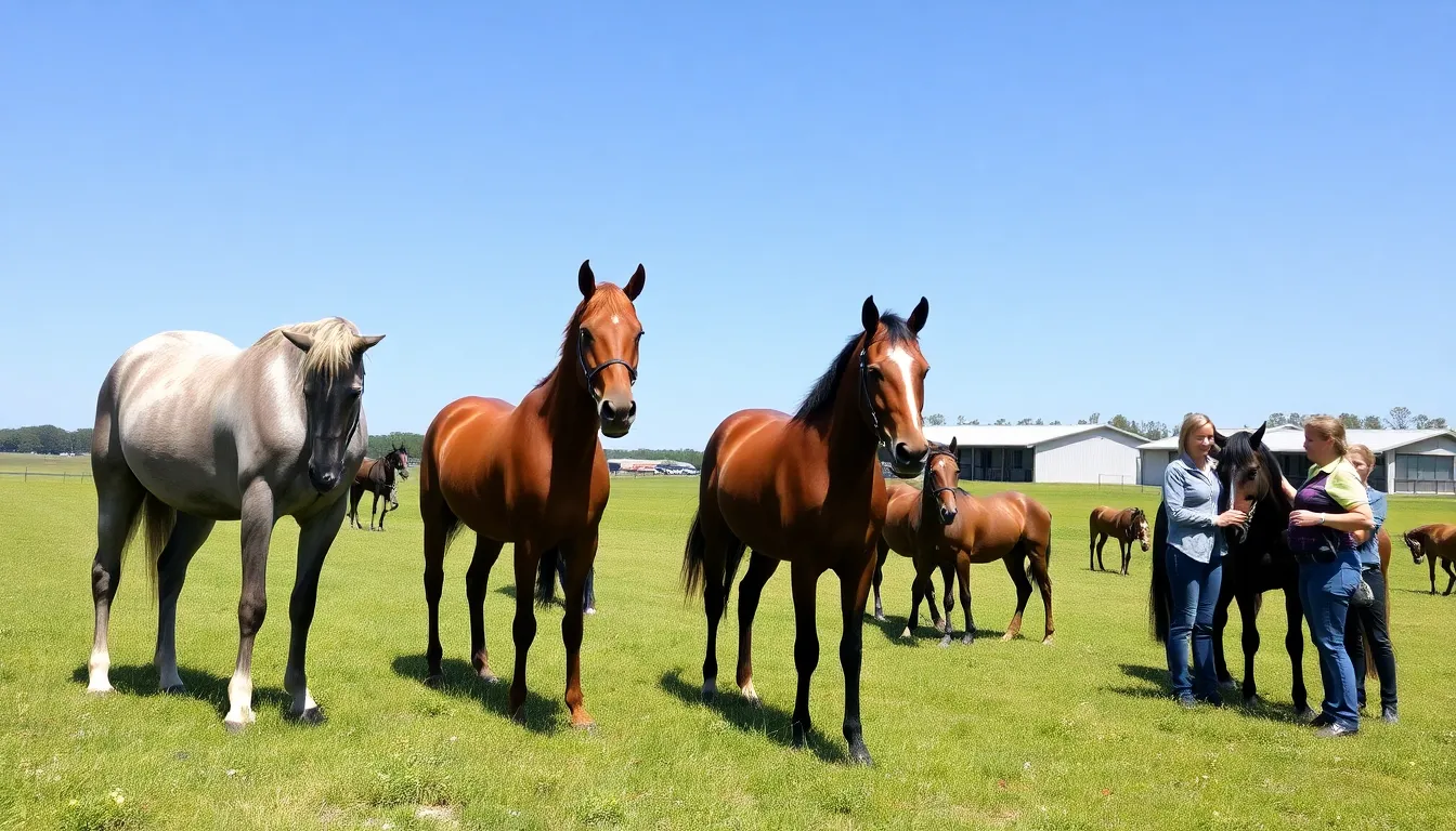 horses grazing peacefully at a retirement home in Florida.