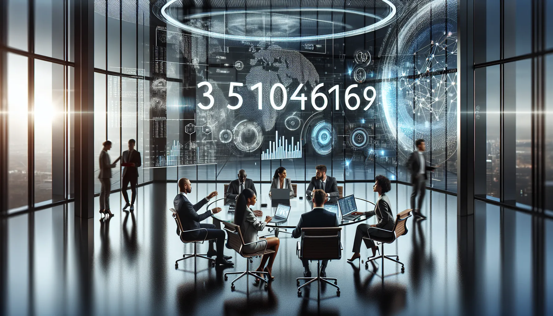 diverse professionals collaborating in a modern office setting.