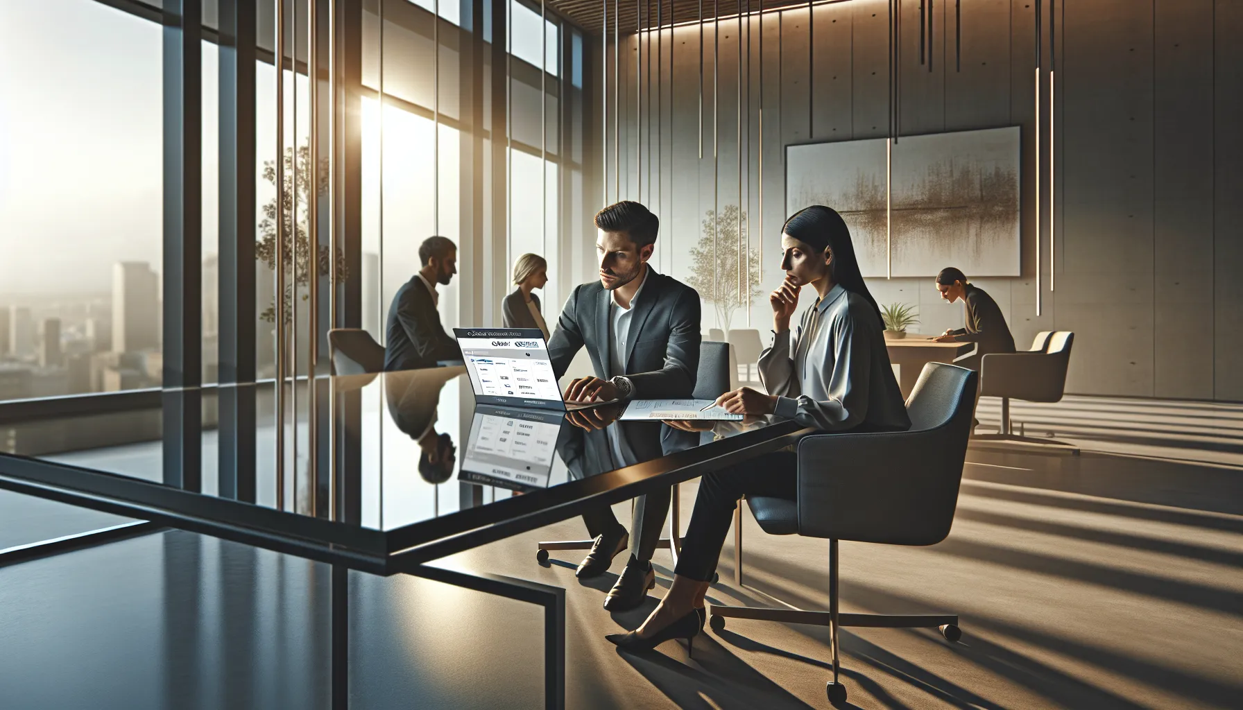 professionals discussing order cancellations in a modern office.