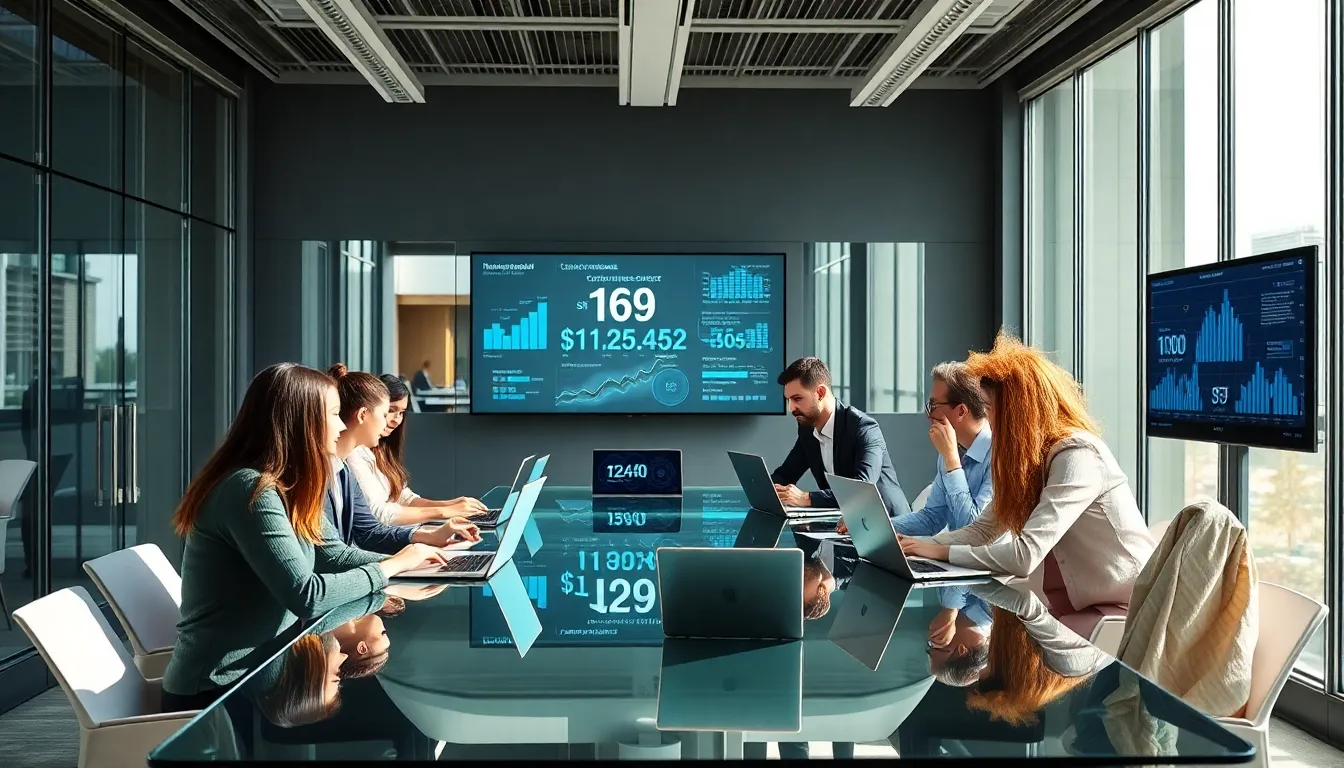 diverse team discussing telecommunications in a modern office.