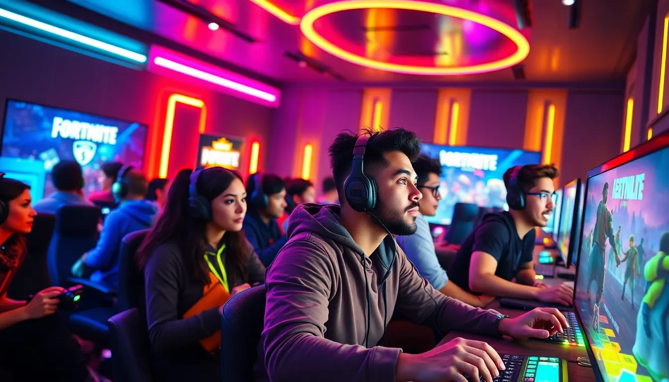 diverse gamers focused on LightniteOne in a modern gaming lounge.
