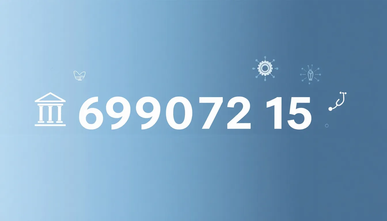 abstract representation of the number 6998072215 with sector icons.