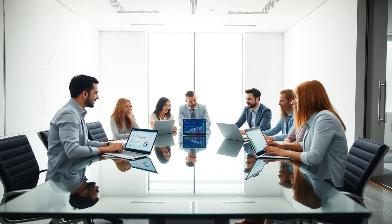 diverse team collaborating on cgjhnrfcn strategies in a modern office.