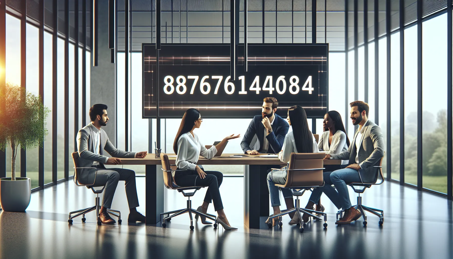 diverse team discussing customer service solutions in a modern office