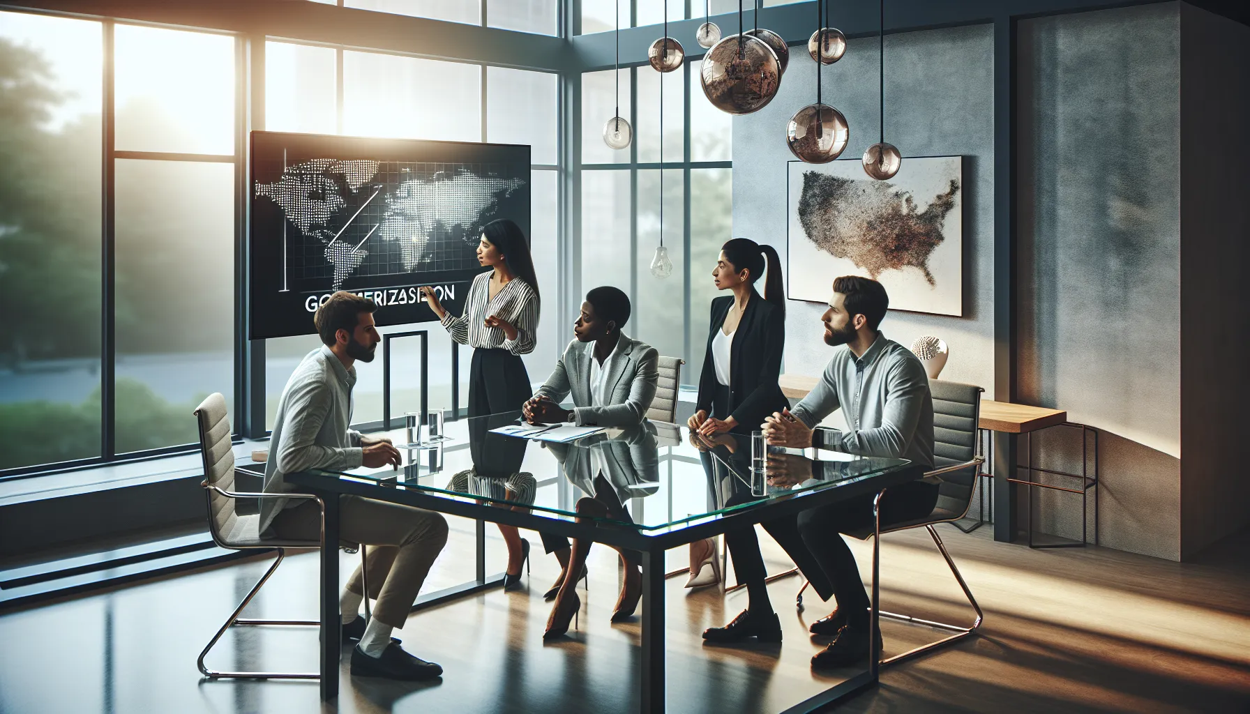 diverse team discussing Utjutcth in a modern office setting.