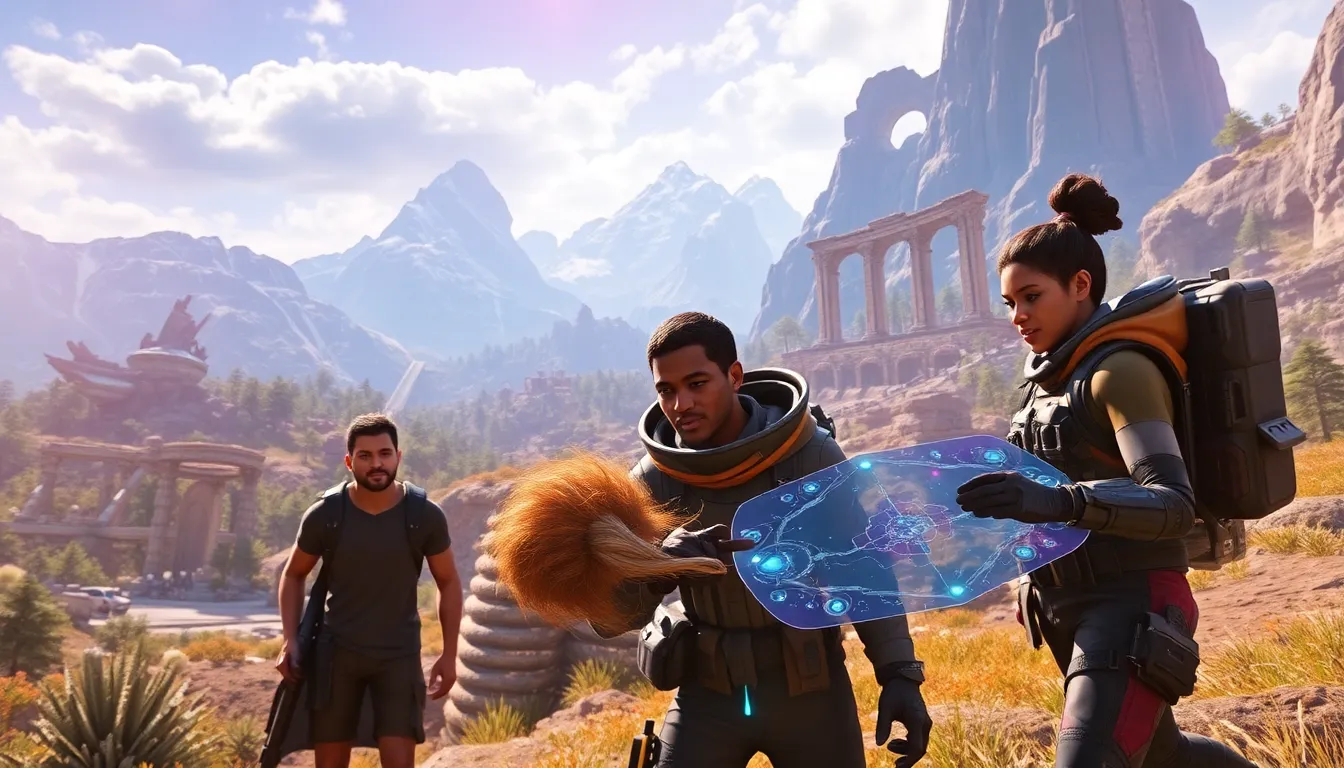 diverse players exploring a vibrant virtual landscape in Aeonscope.