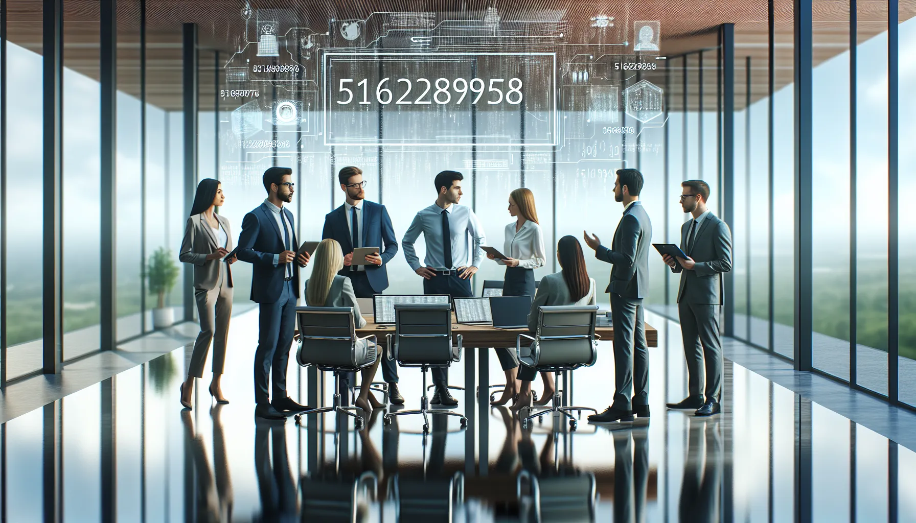 diverse team discussing data management in a modern office.