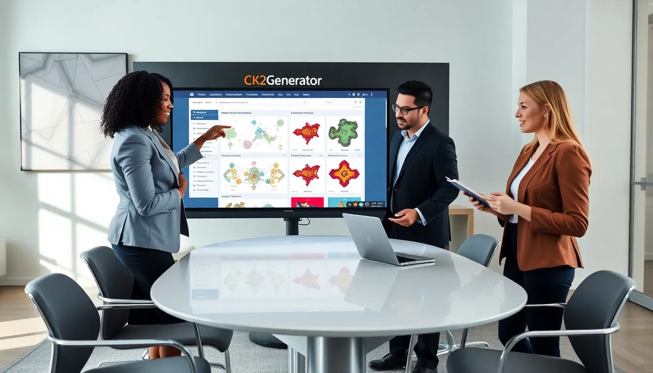 professionals discussing gaming strategy in a modern office