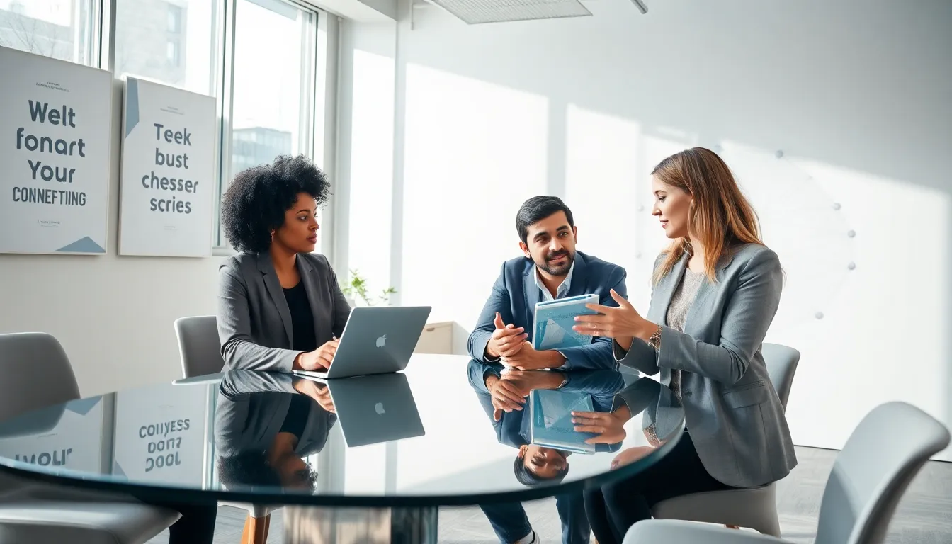 diverse team collaborating in a modern office setting.