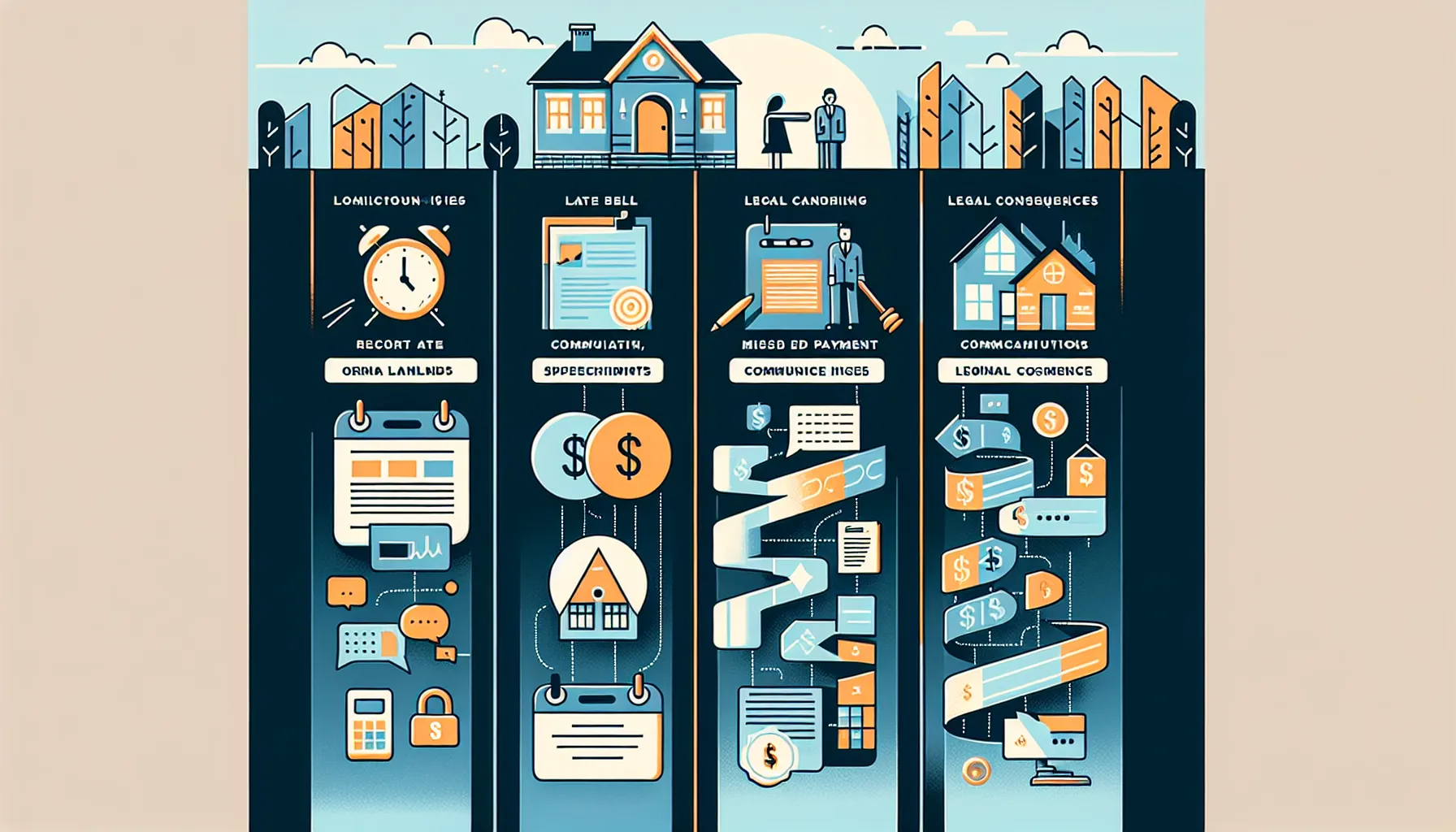 visual summary of Orinda rent collection challenges for landlords