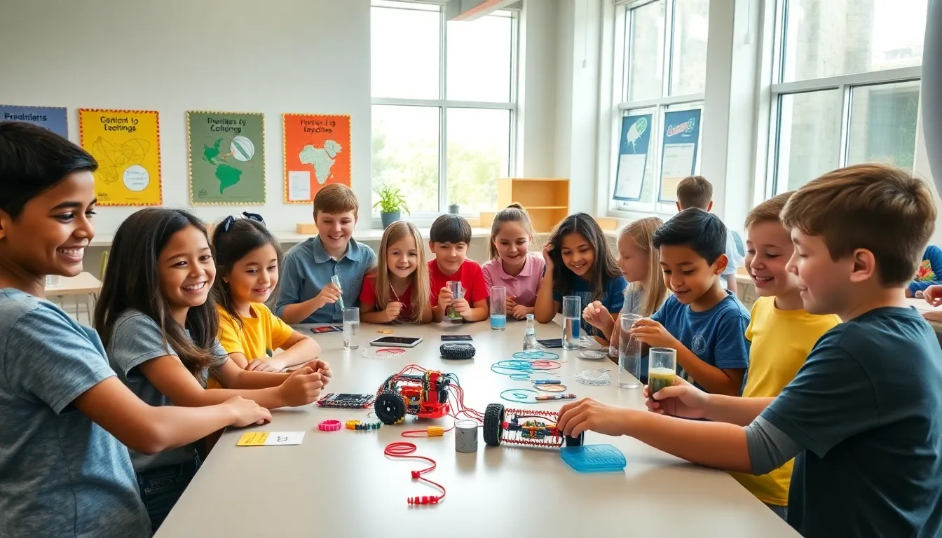 children engaged in hands-on activities at a STEM camp