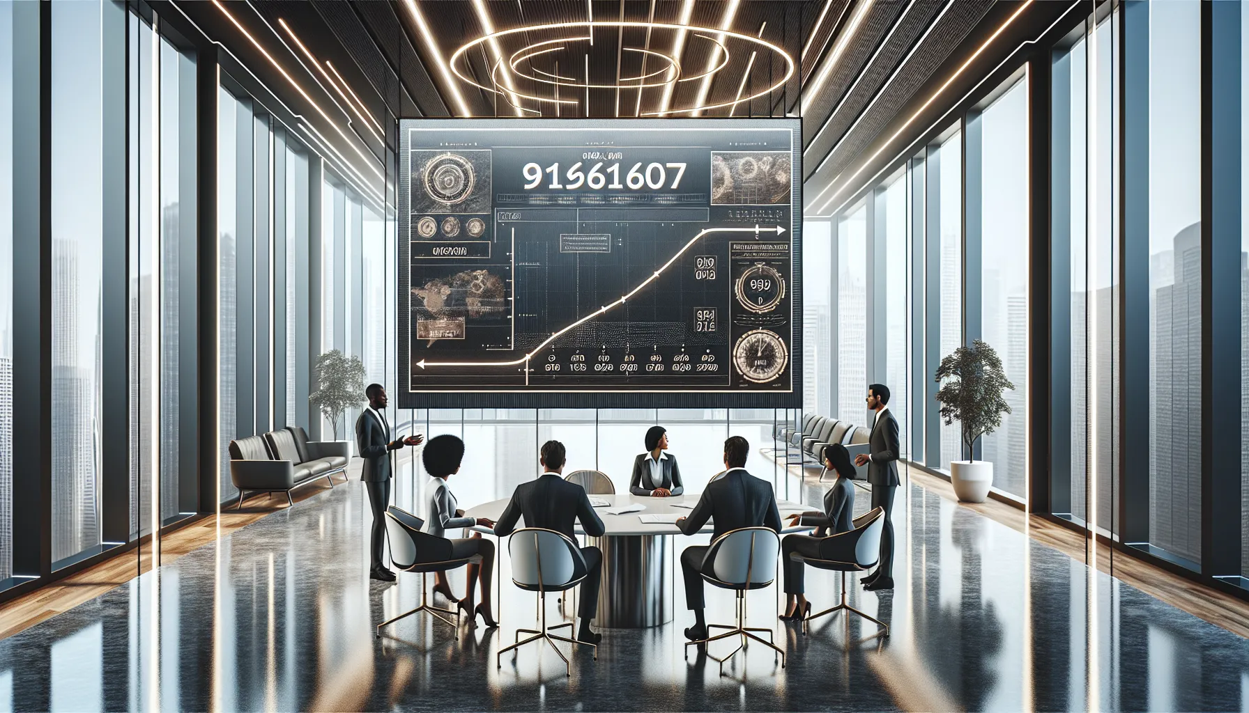 timeline detailing historical milestones in a modern office.