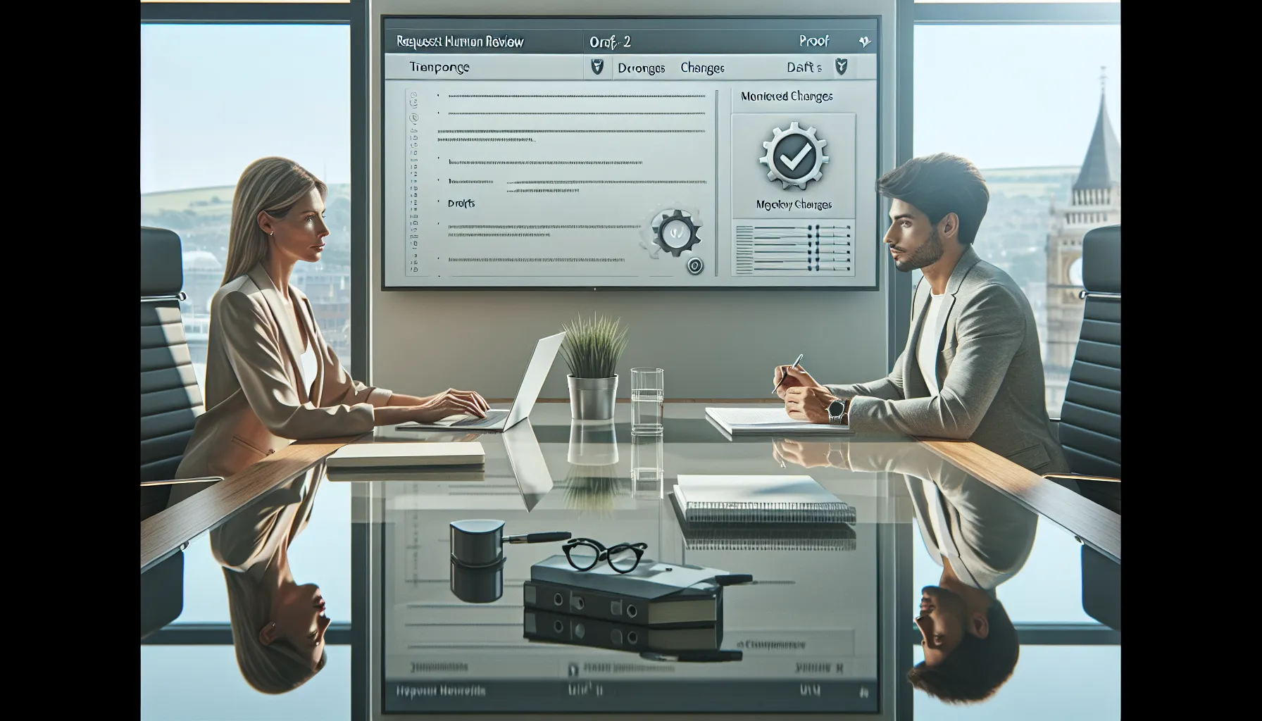 Editor and writer review transparent draft history and request human review.