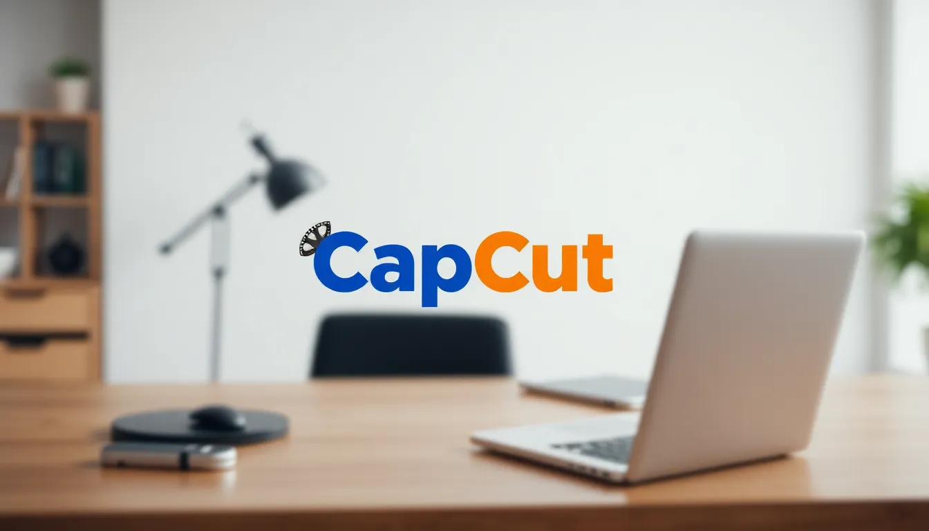 CapCut logo in a modern creative workspace.