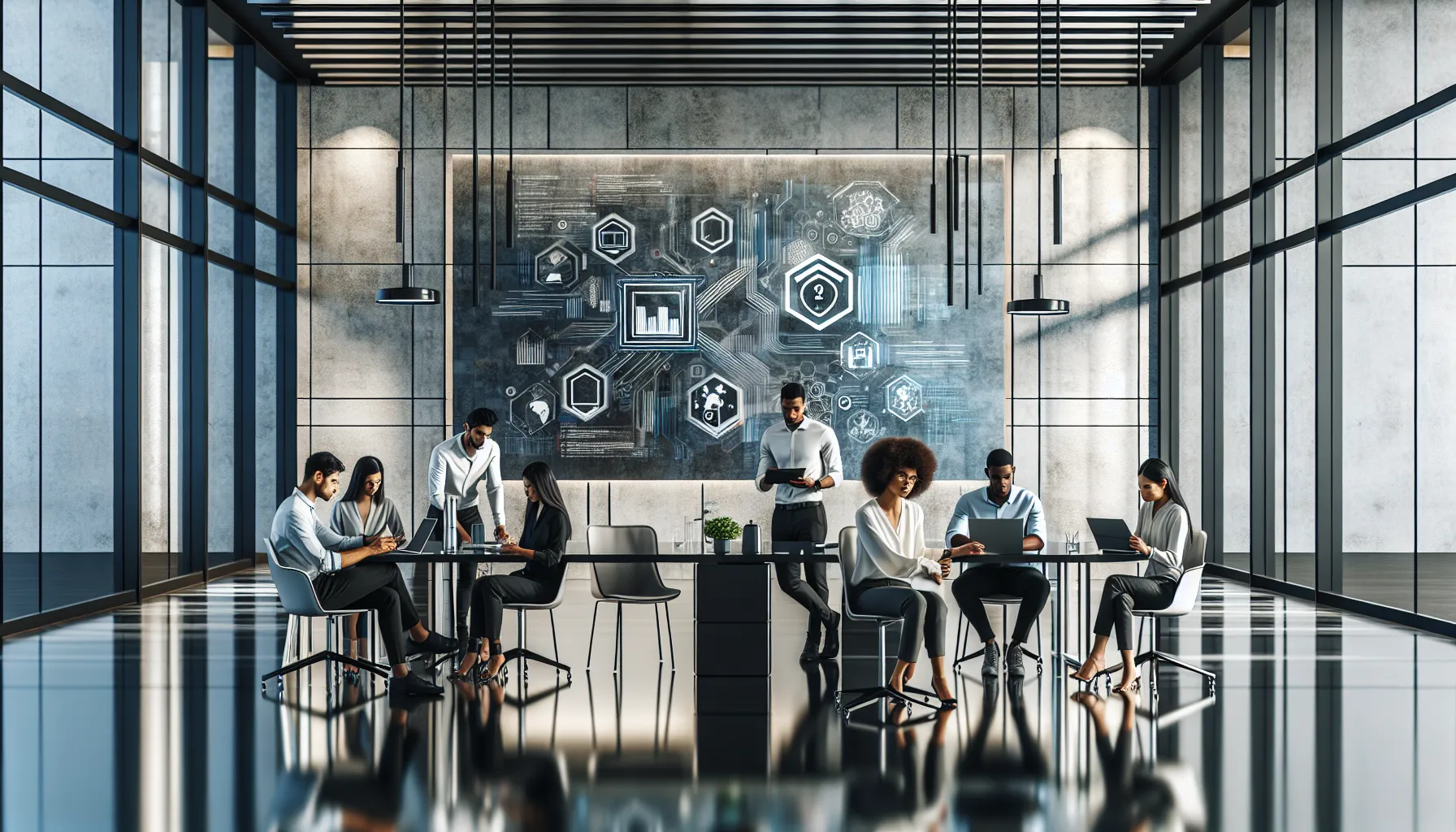 diverse team collaborating in a modern office on unique identifier applications.