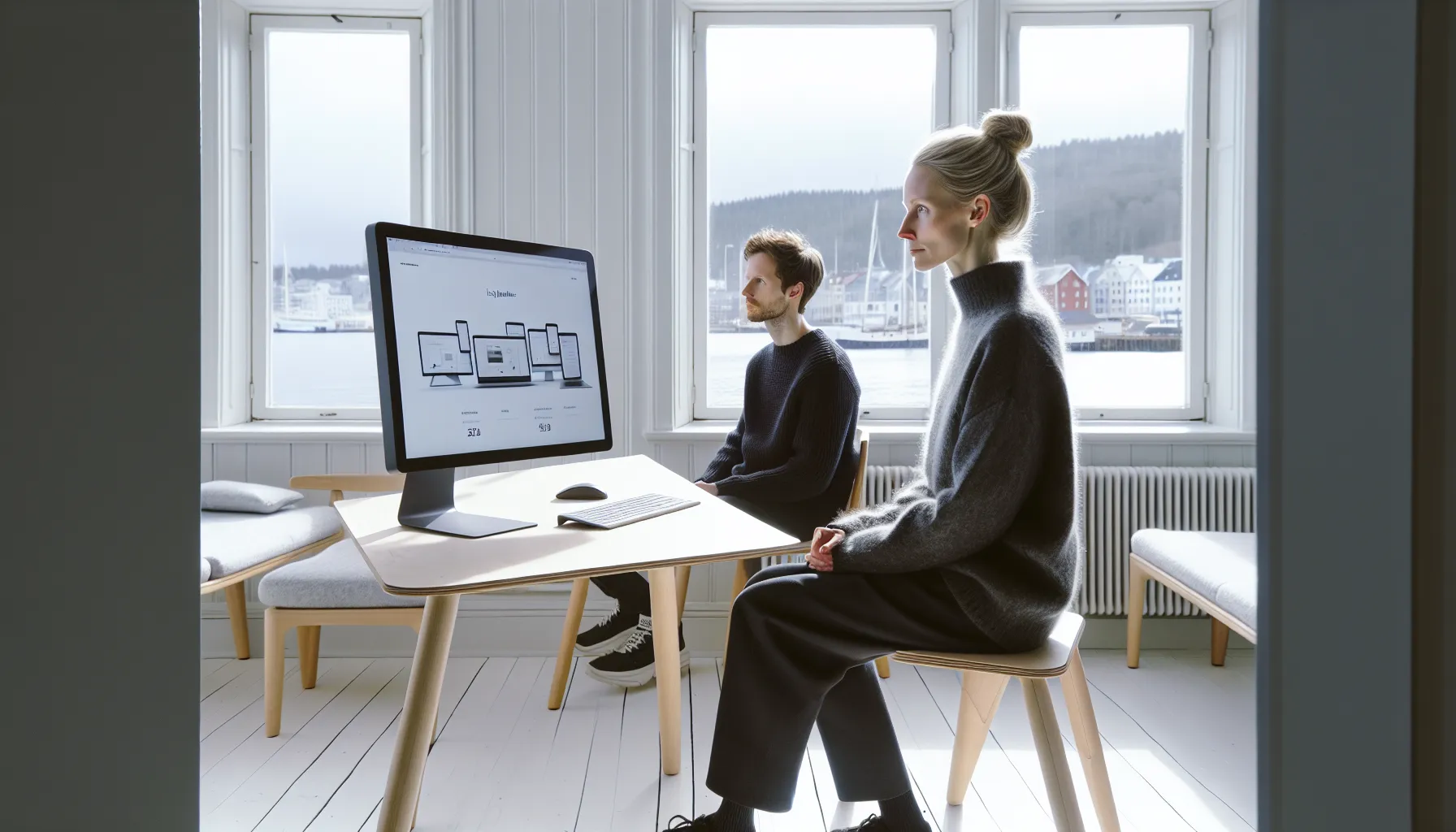 Norwegian ux researcher testing a product page with serp metrics on screen.