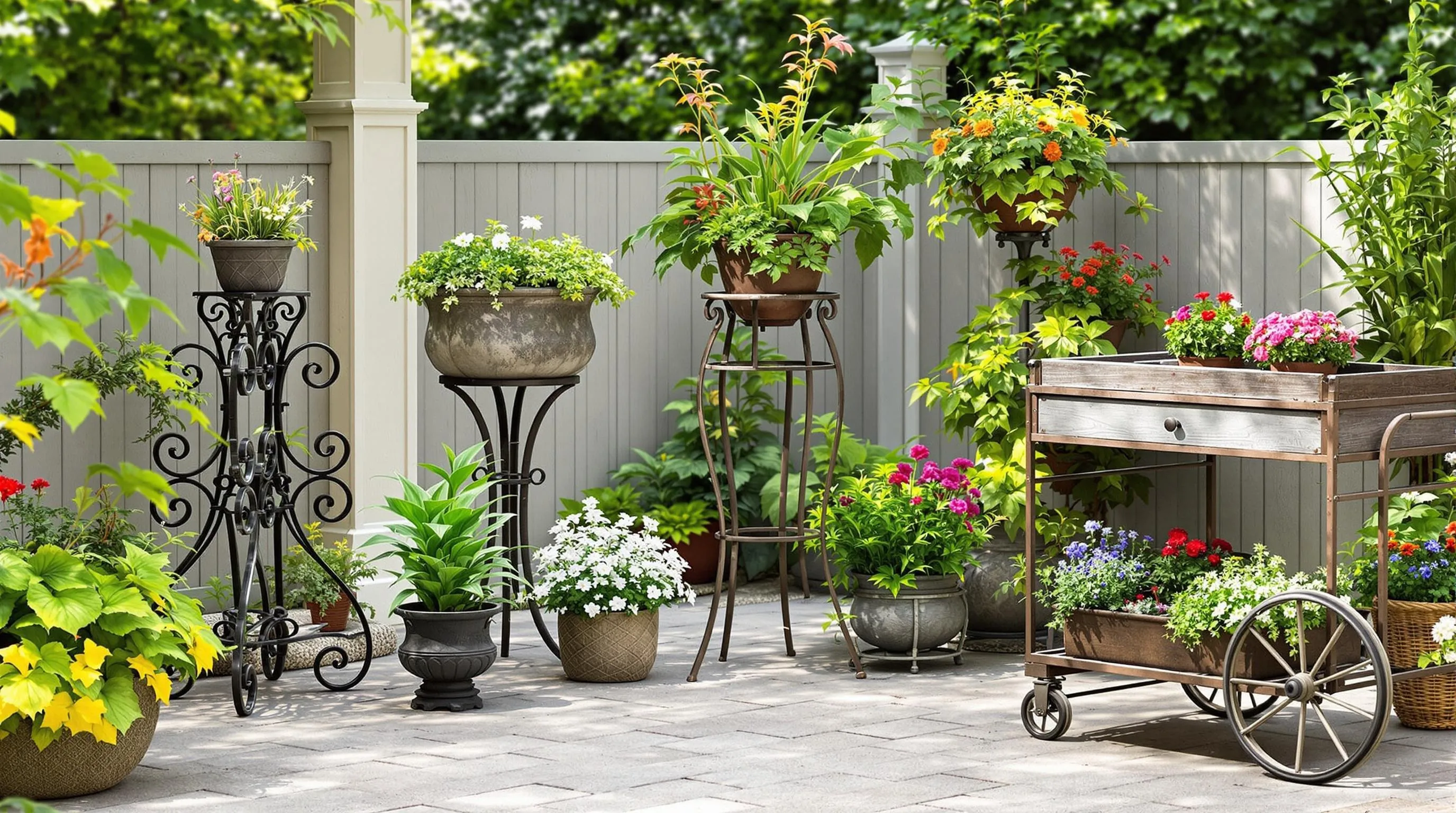15 Creative Outdoor Plant Stand Ideas to Transform Your Garden Space 3