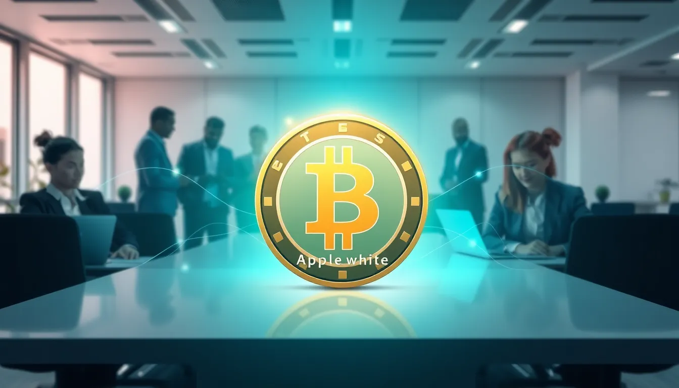 Digital representation of Bitclassic Applewhite in a modern office setting.