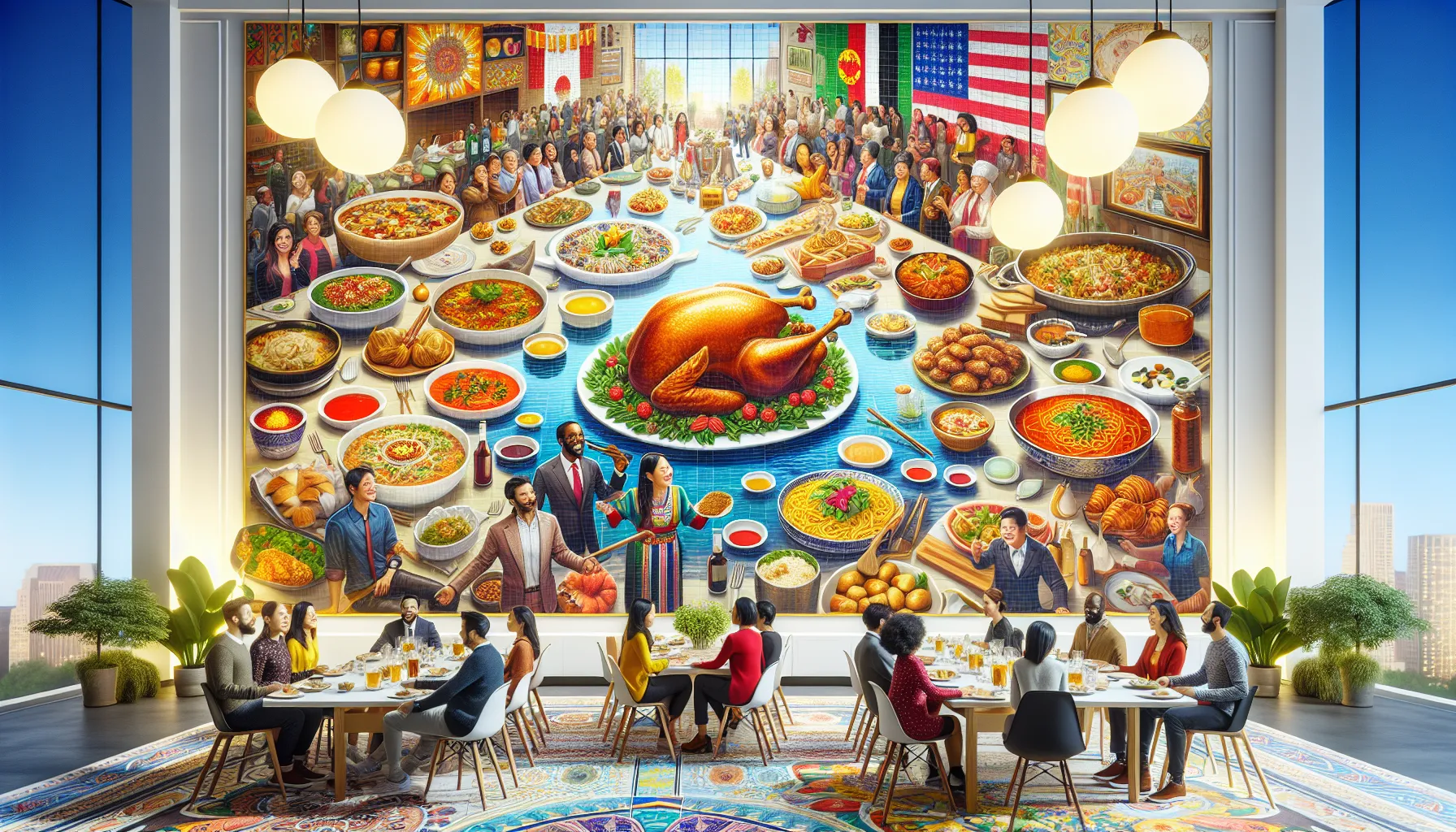 diverse dishes on a dining table representing different cultures.