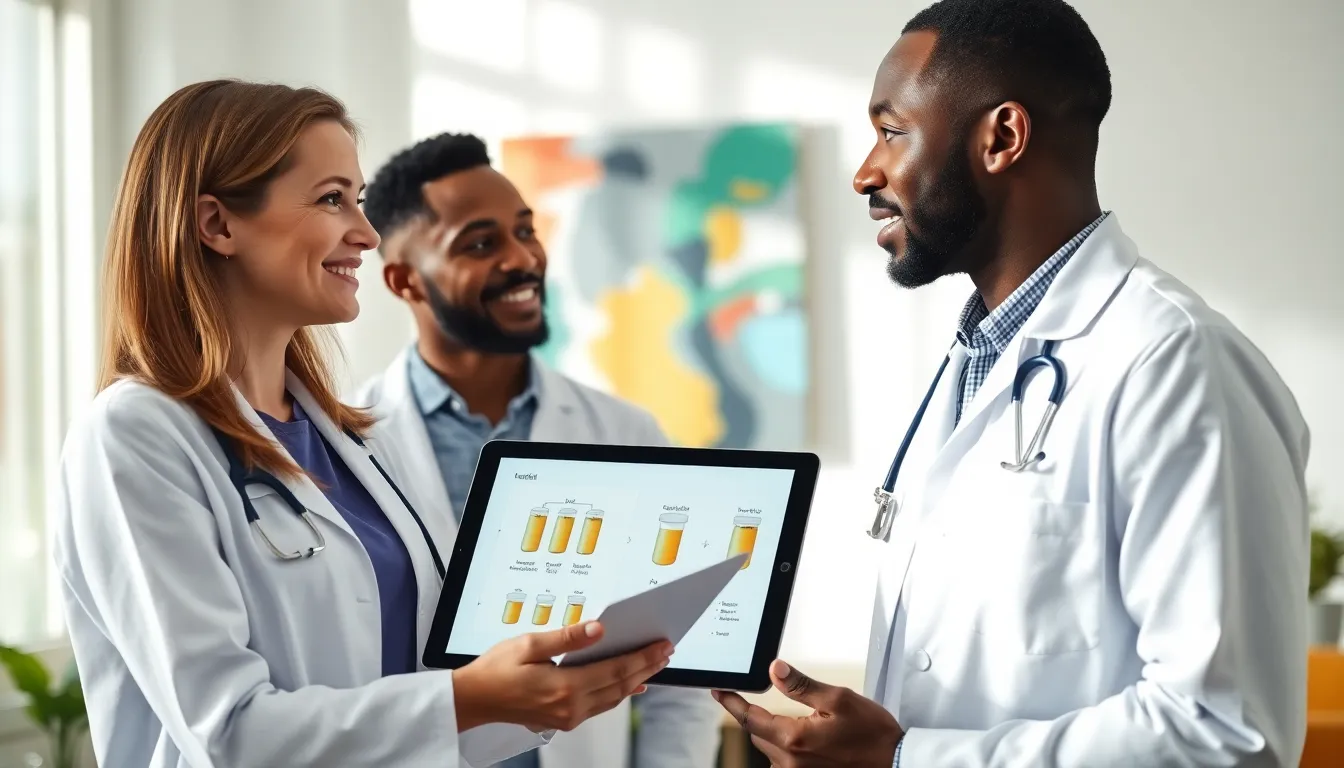 healthcare professional discussing Luvizac with a patient in a modern office.