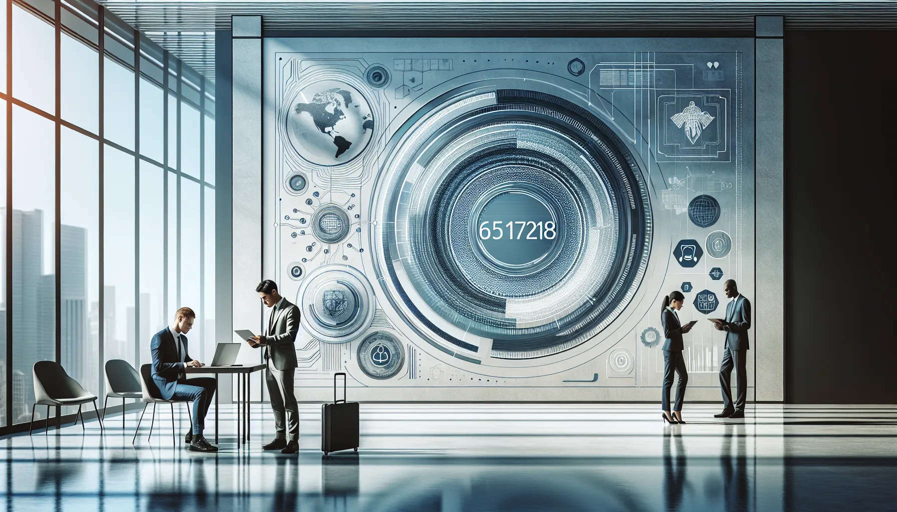 Digital interface showcasing the identifier 651712818 in a modern office.