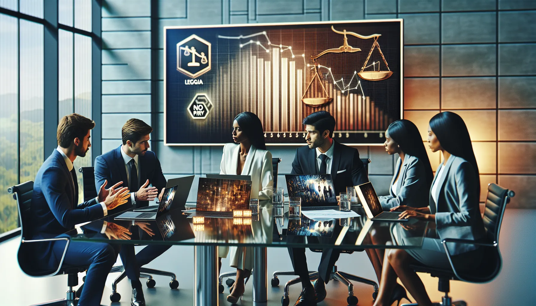 diverse professionals discussing piracy's impact on the film industry.