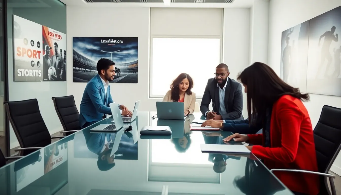 diverse team collaborating in a modern office environment.