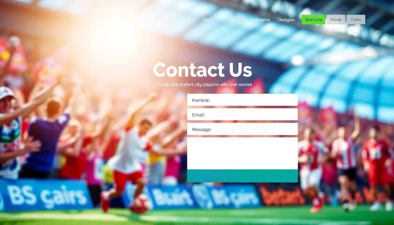 digital contact form for sports website.