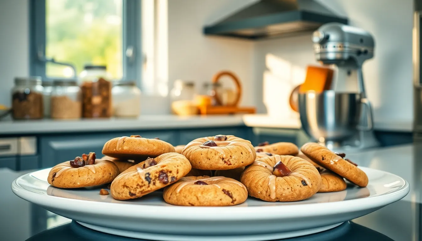 an assortment of nourishing cookies on a modern kitchen counter.