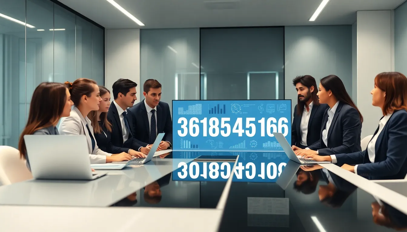 diverse professionals discussing the significance of 3618545136 in a modern office.