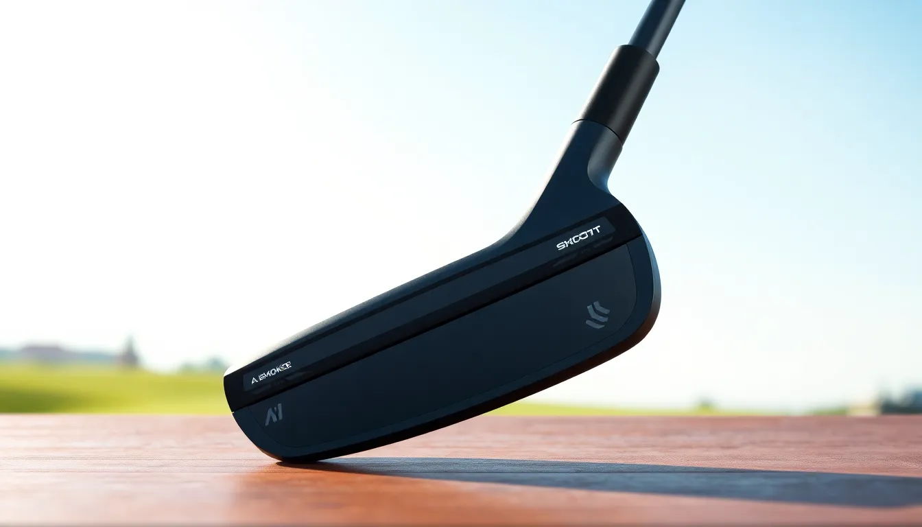 close-up of AI Smoke HL Irons on a golf course background.