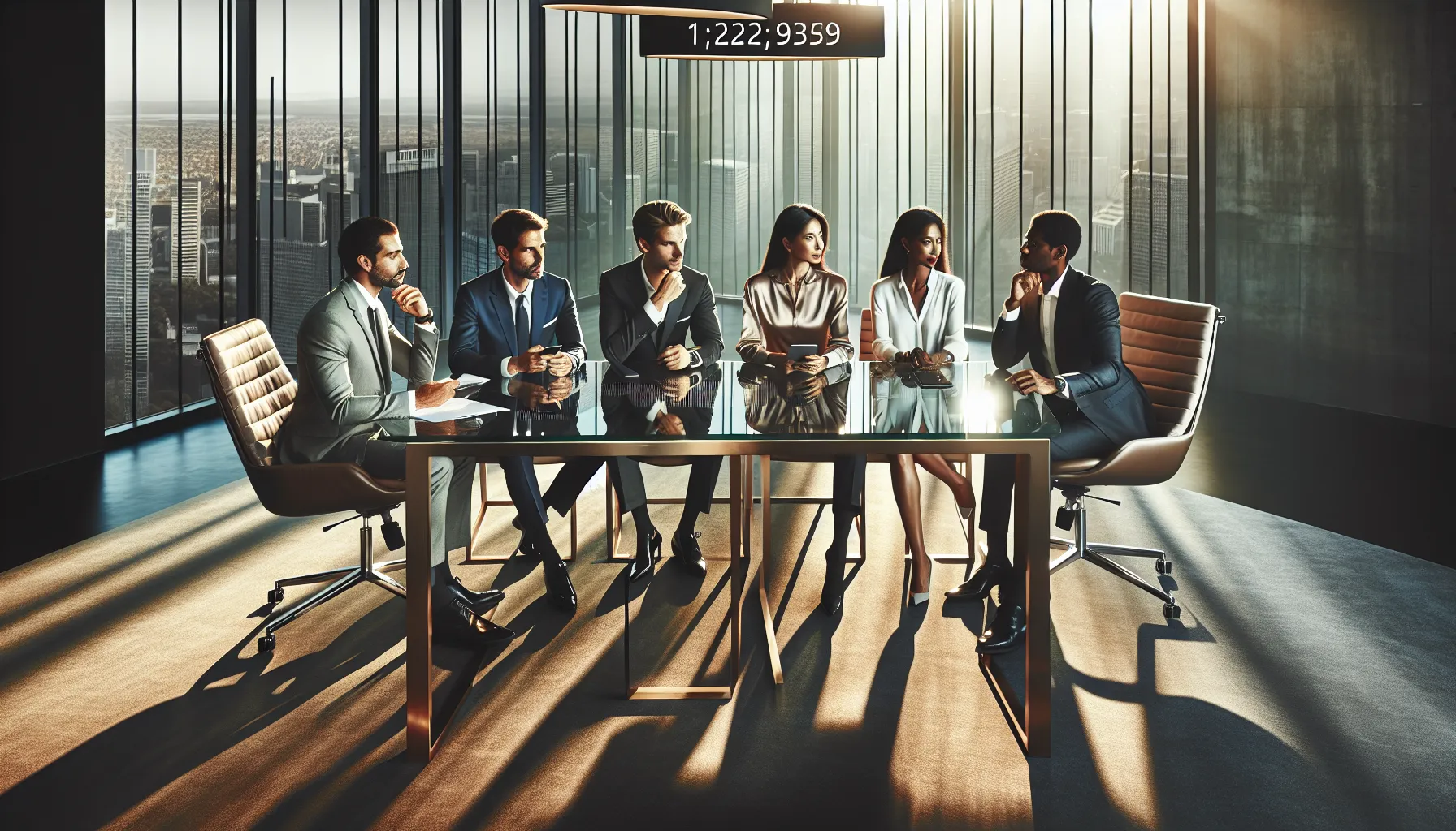 diverse professionals in a modern office discussing local business communications.