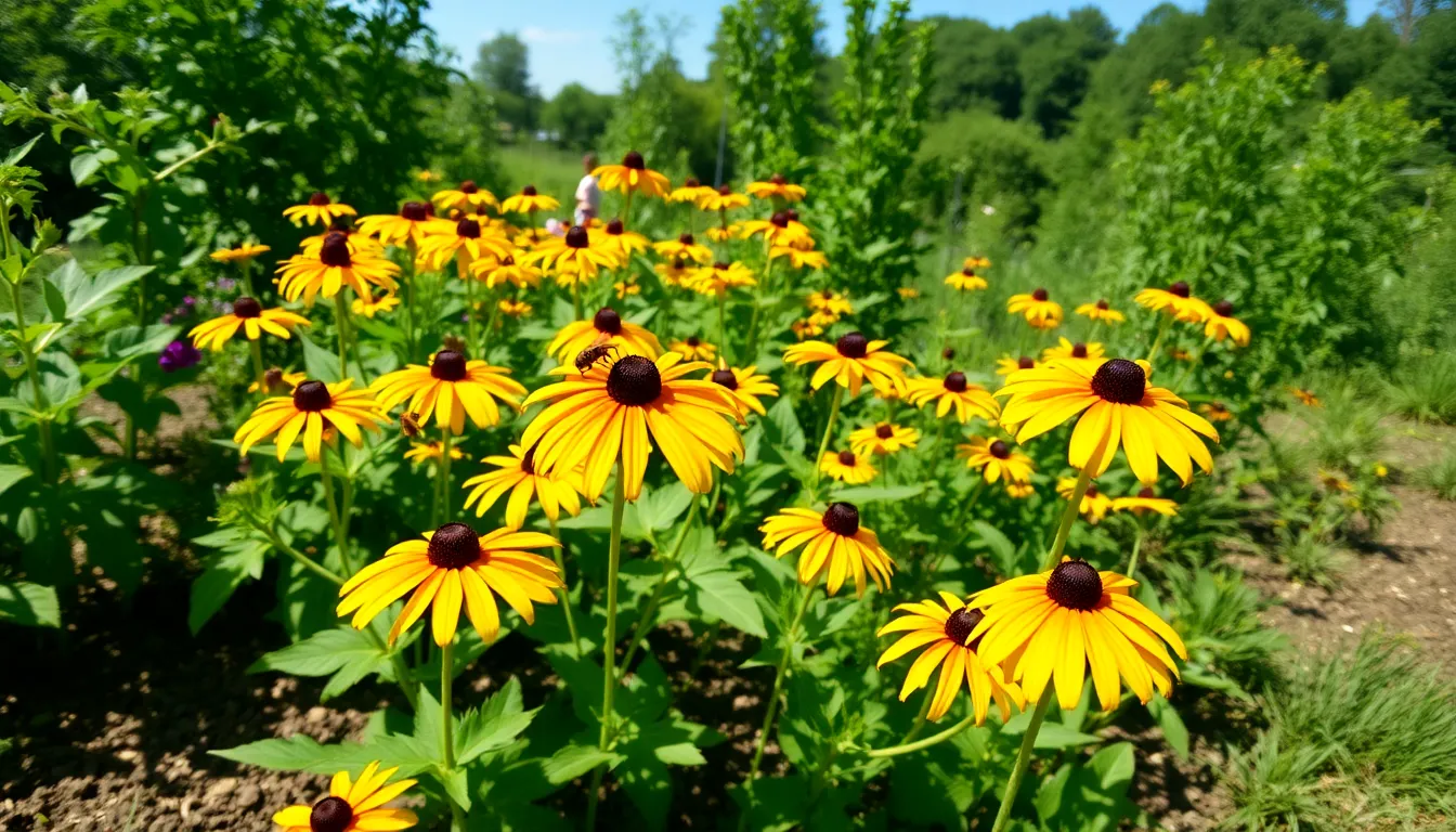 A colorful garden filled with Maryland native plants and wildlife.