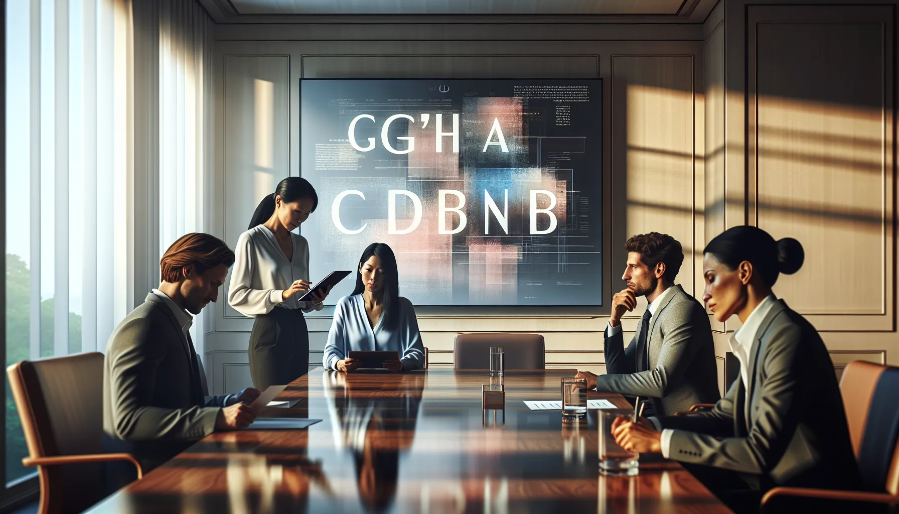 diverse professionals discussing challenges in a modern conference room.