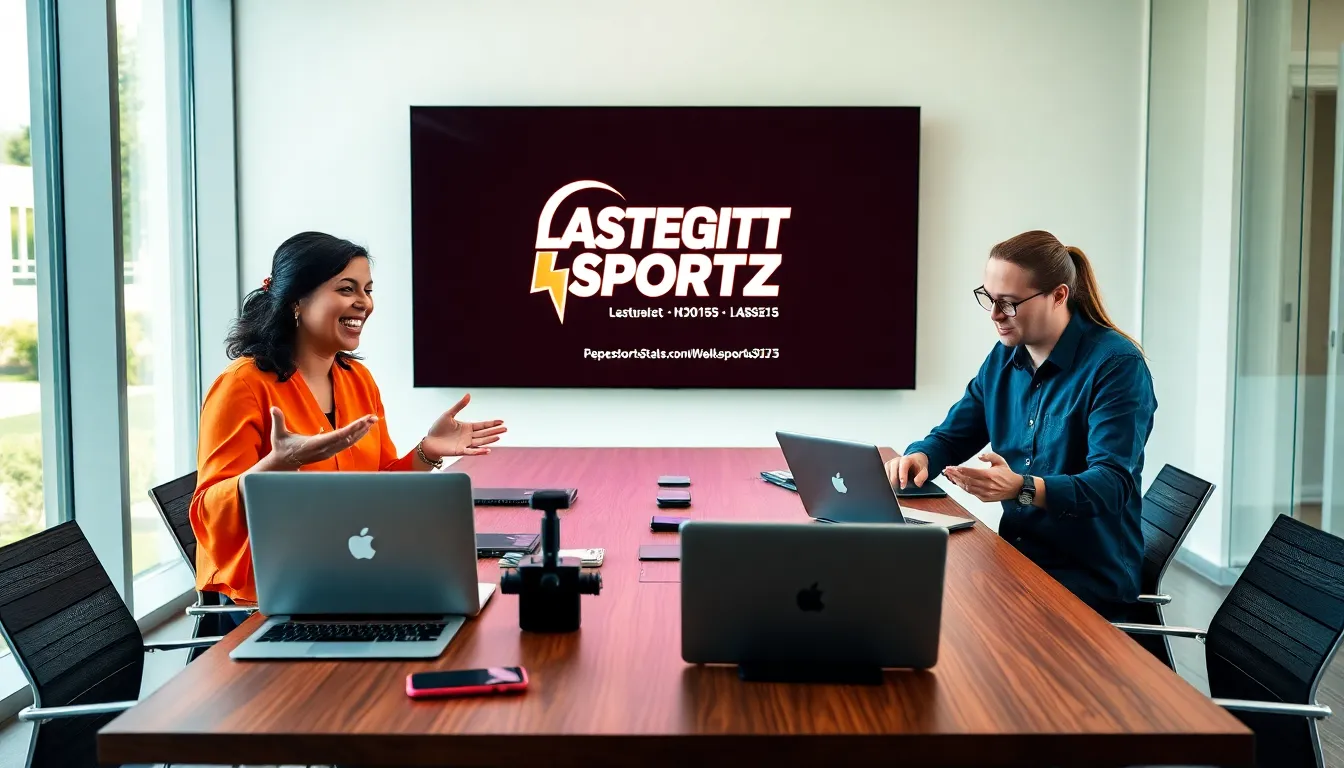 A diverse team discussing contact methods in a modern office.