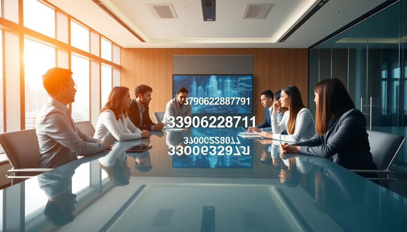 diverse professionals discussing digital identifiers in a modern conference room.