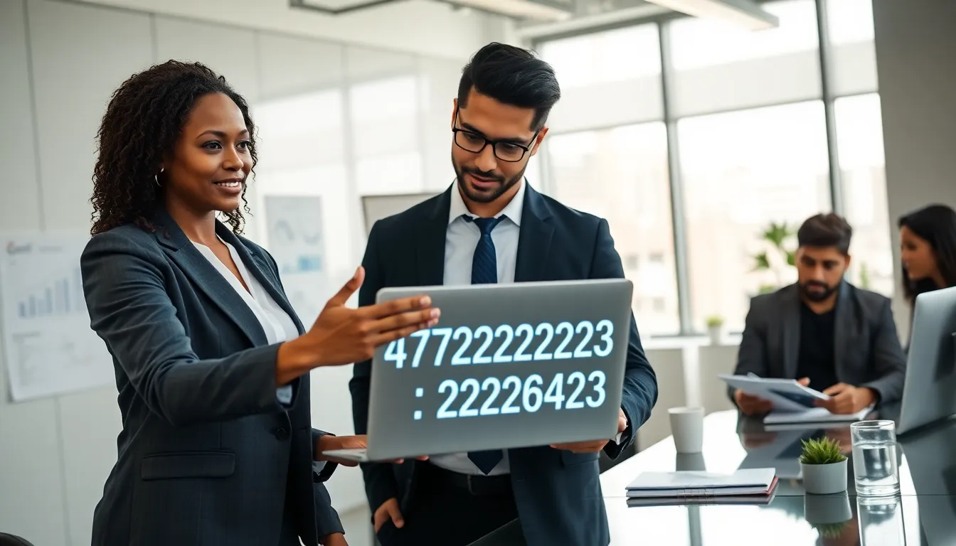 diverse professionals analyzing data in a modern office.
