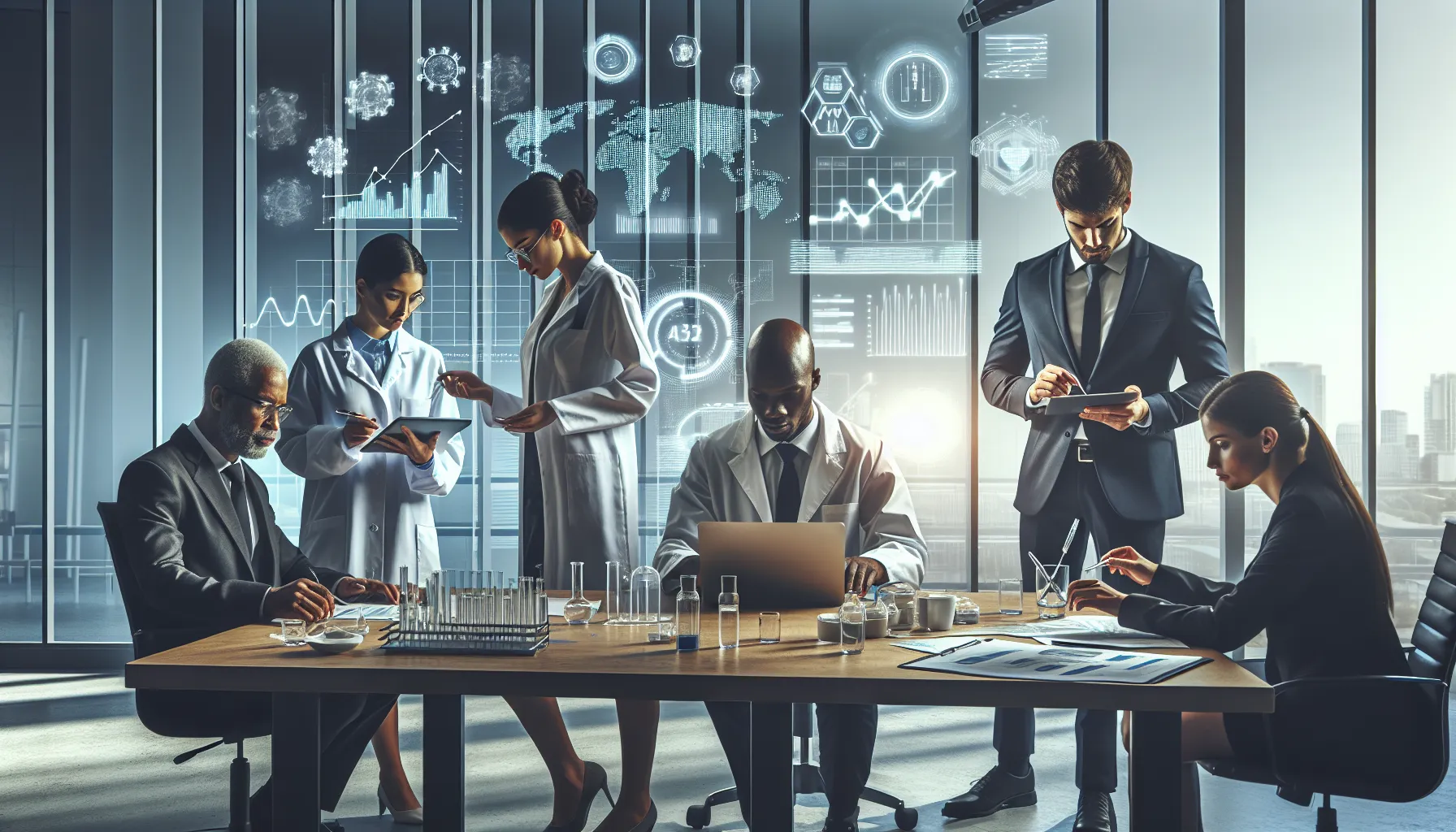 professionals discussing quantity determination in various sectors at a conference table.
