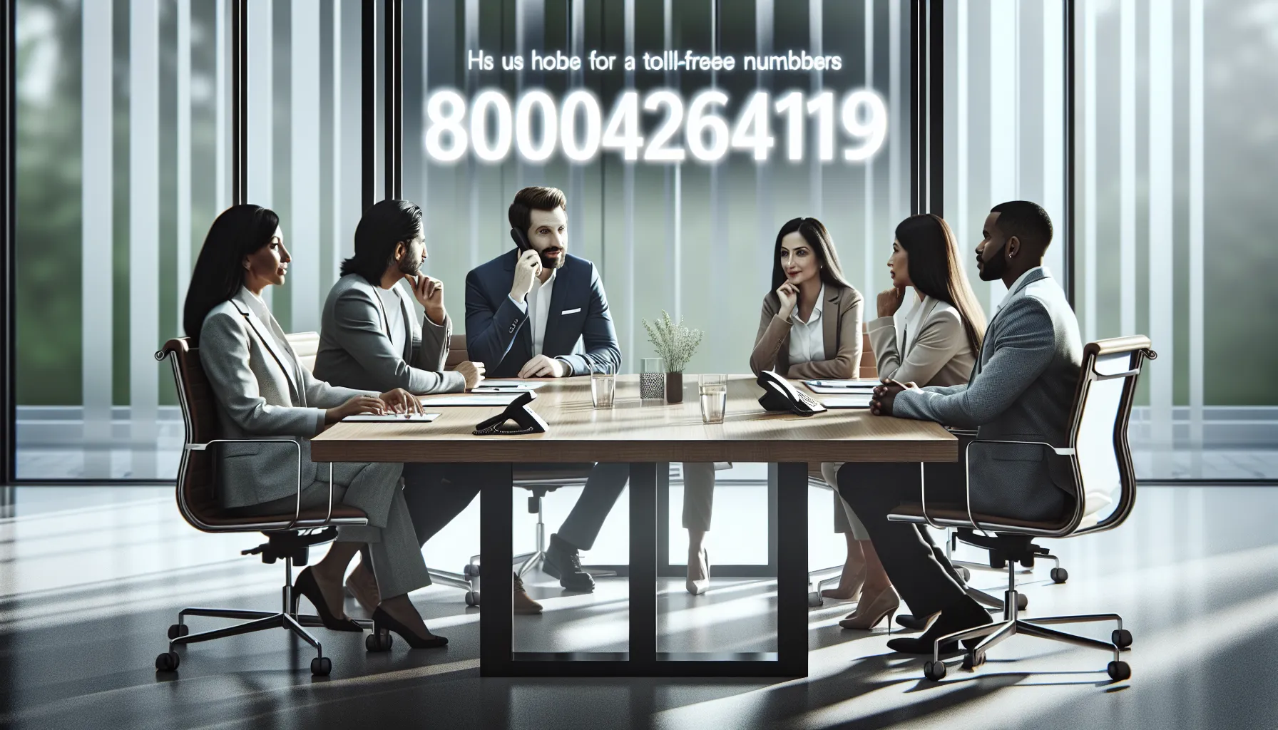 diverse team discussing toll-free number significance in a modern office.