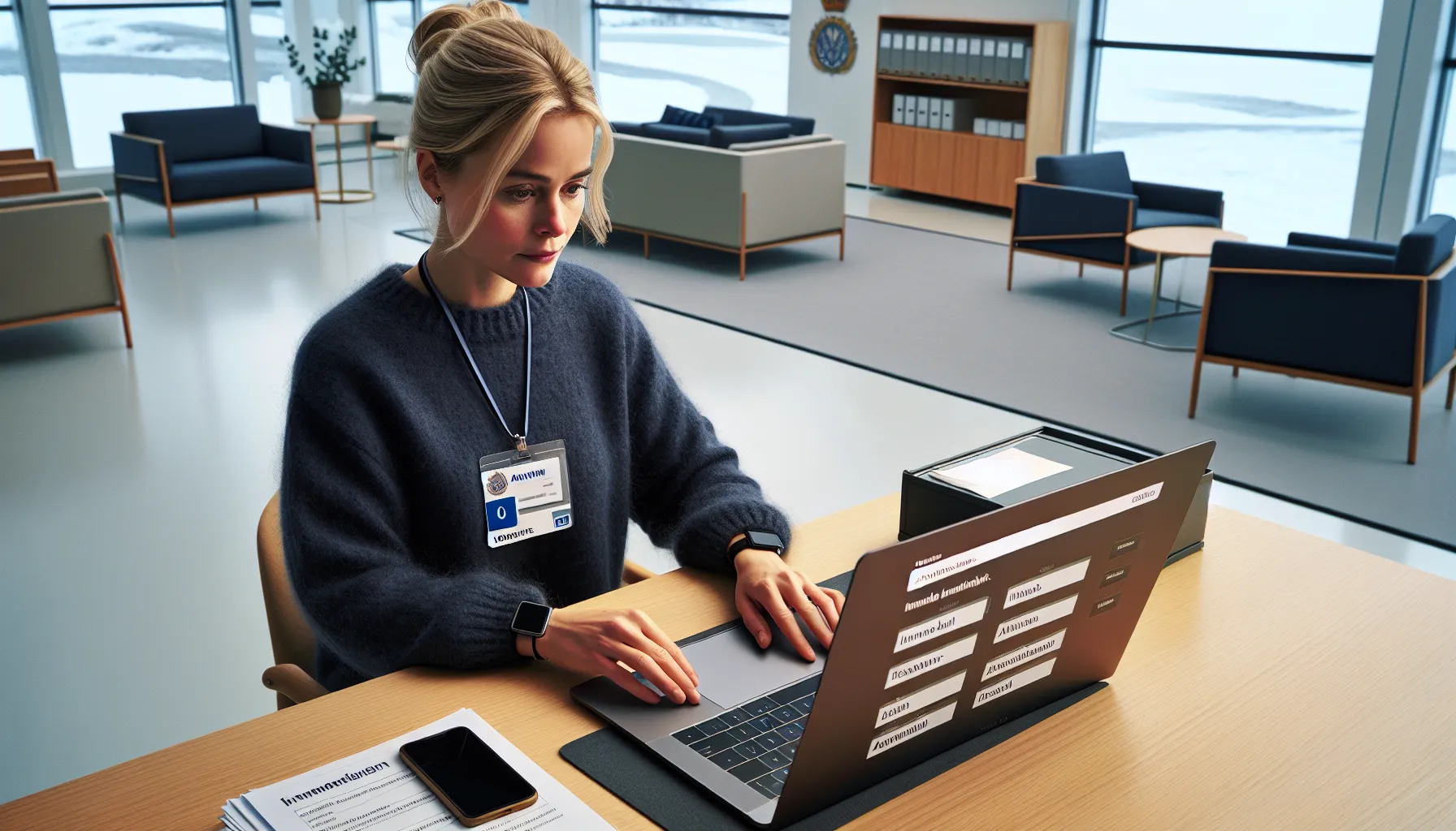 Norwegian civil servant choosing internal or external corruption reporting channel online.