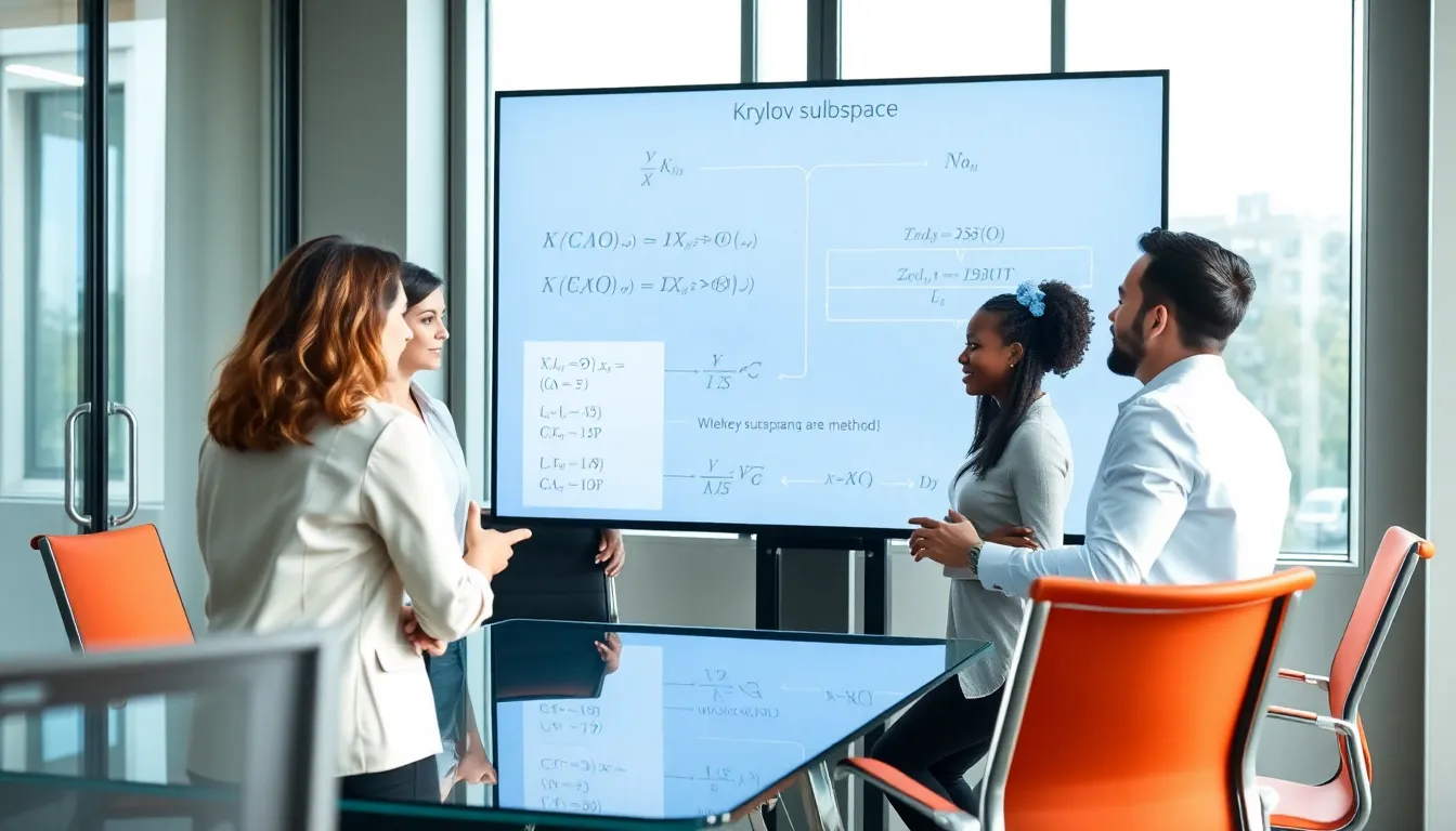 professionals discussing Krylovalster methods in a modern office.