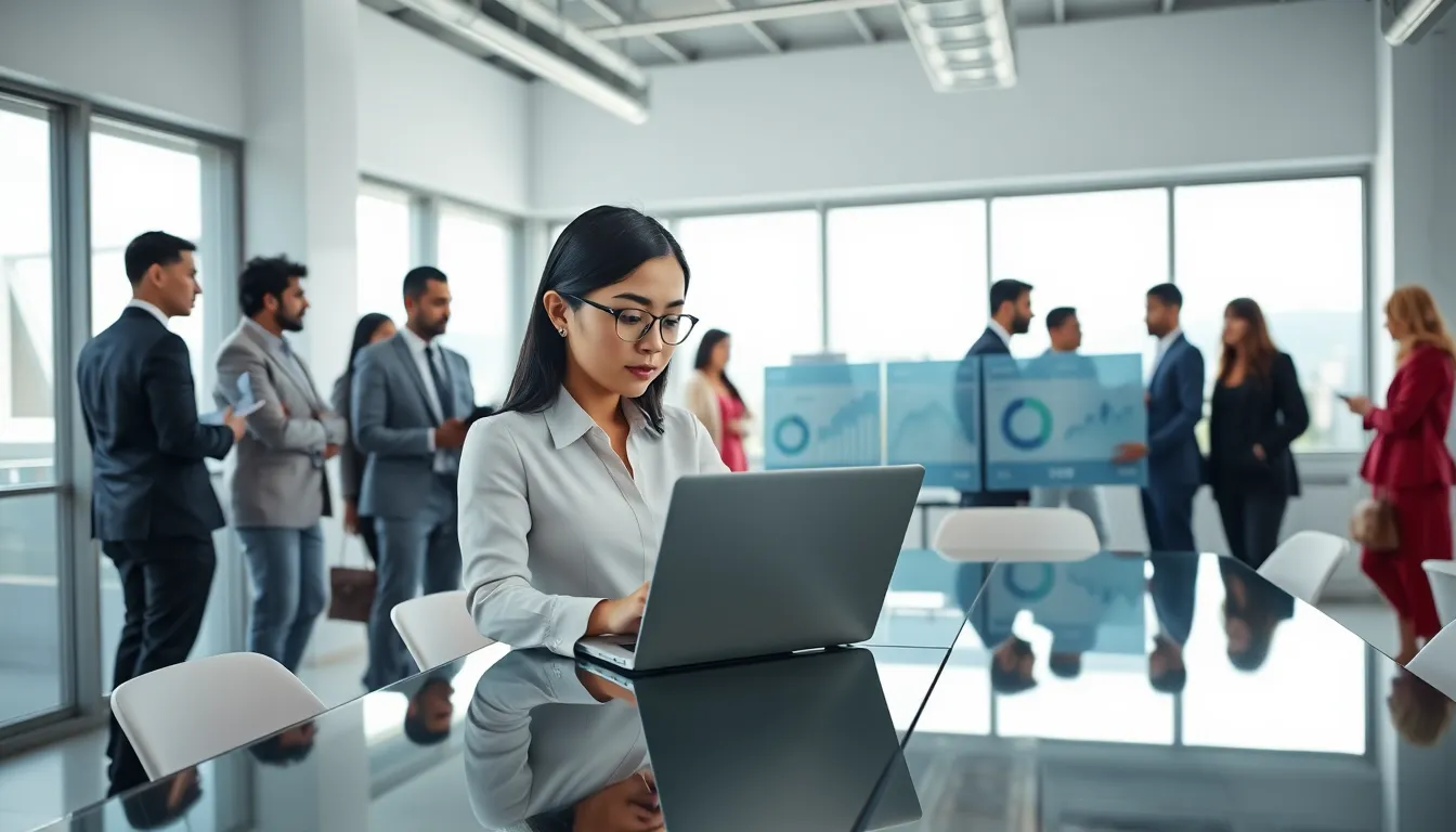 diverse team collaborating in a modern office setting.