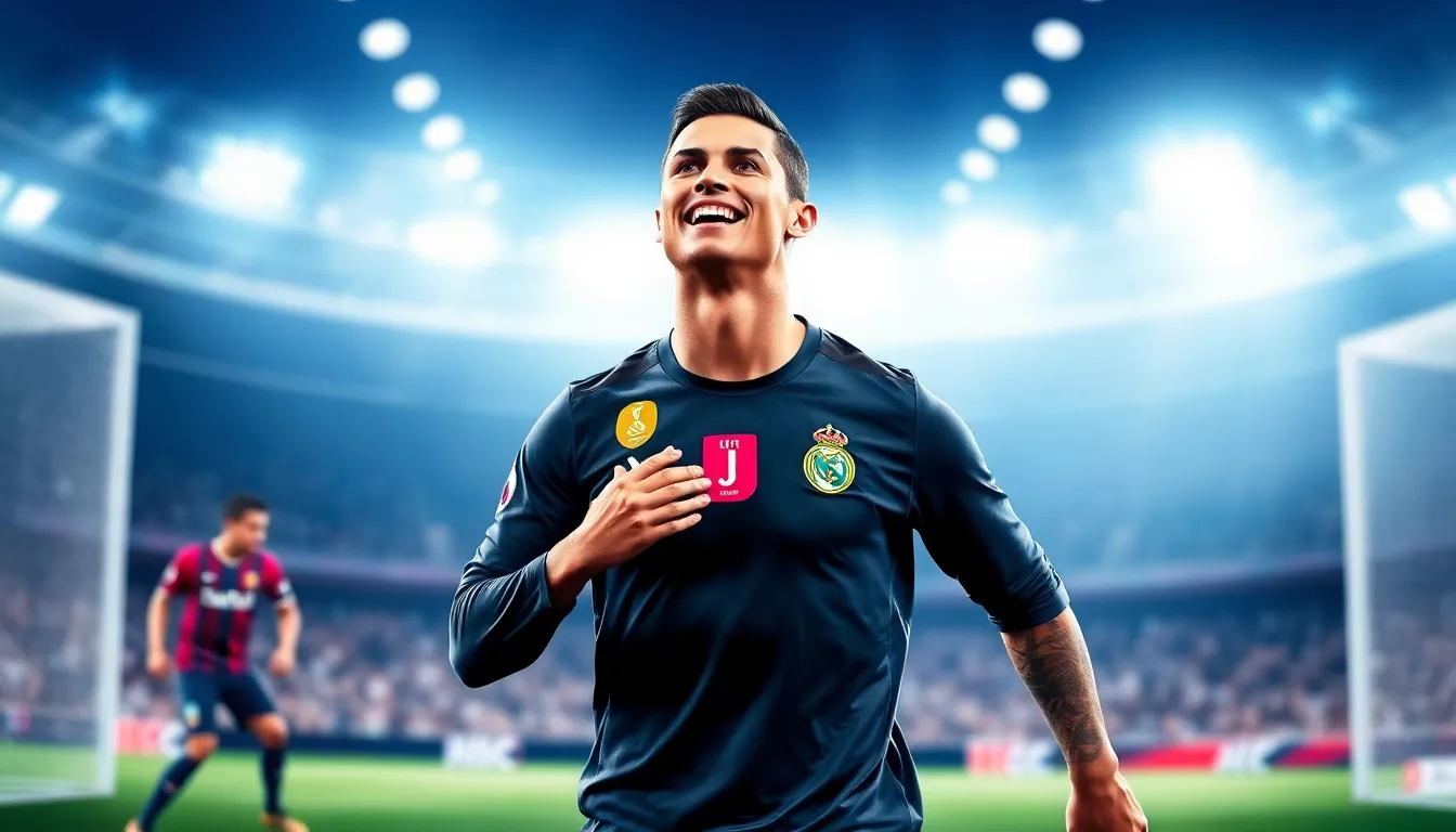 FIFA 19 game cover featuring Cristiano Ronaldo in a signature celebration pose.