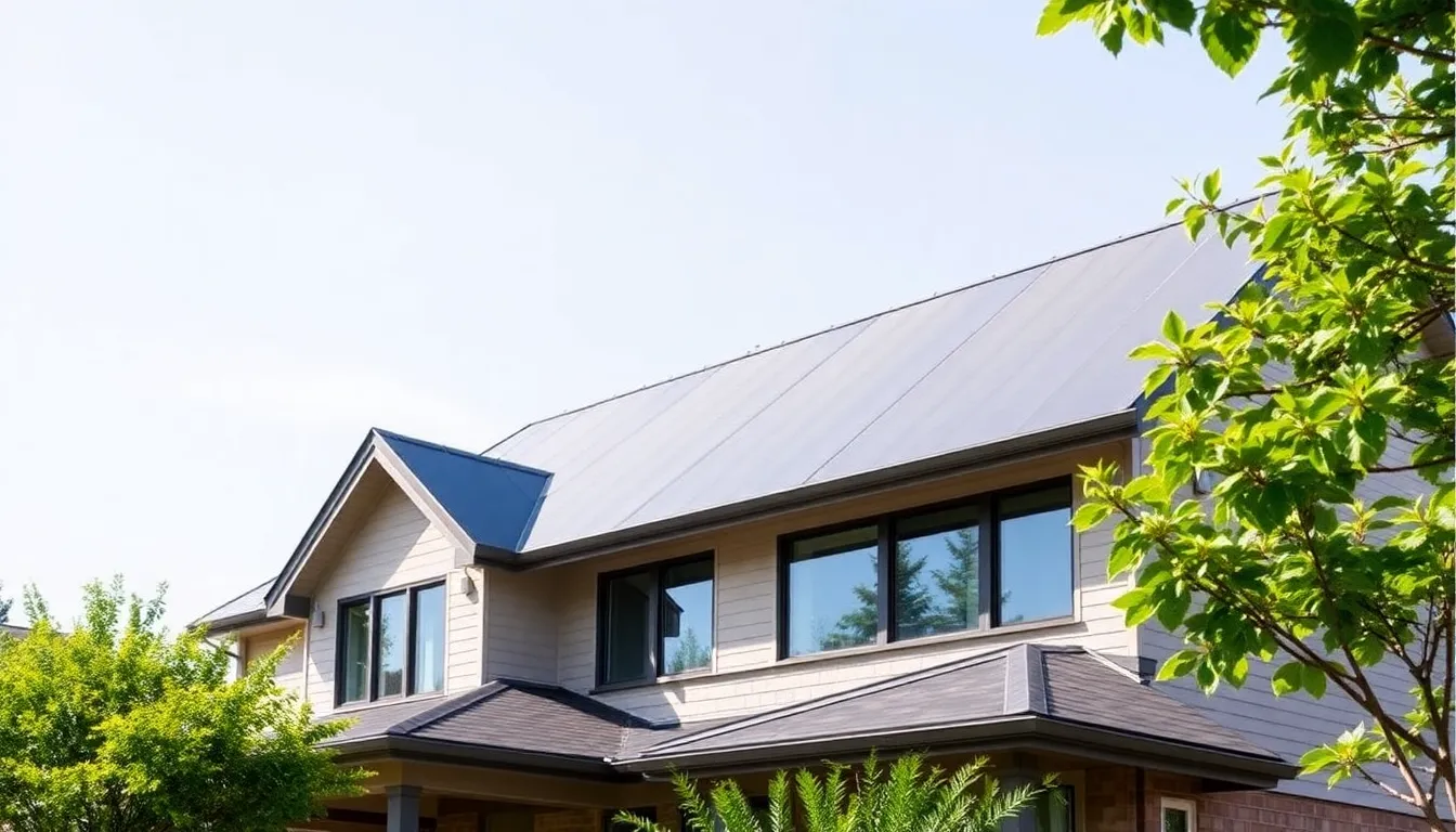 modern home featuring sleek vinyl roofing panels.