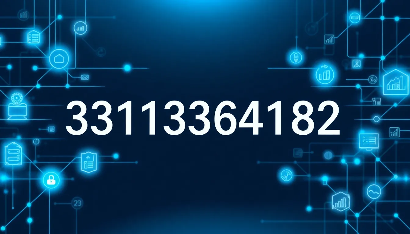 digital representation of the number 3313364182 in a tech-themed background.