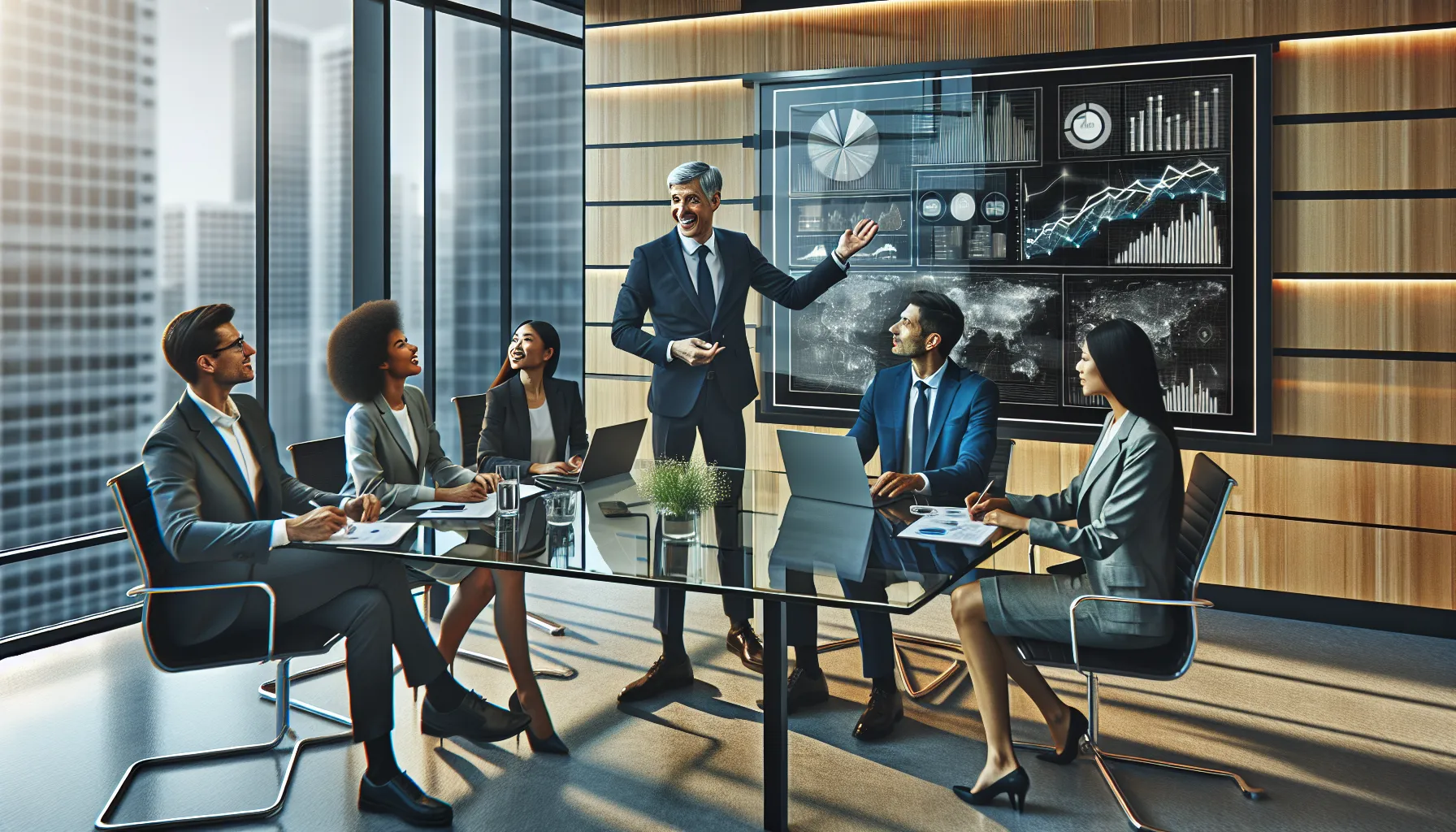 diverse team discussing concepts in a modern office setting.