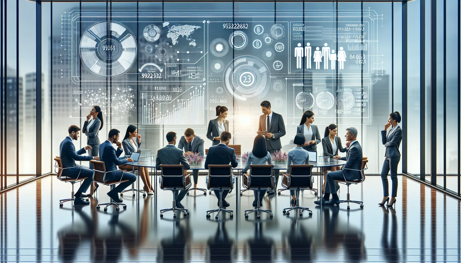 diverse team discussing phone number formats in a modern office.